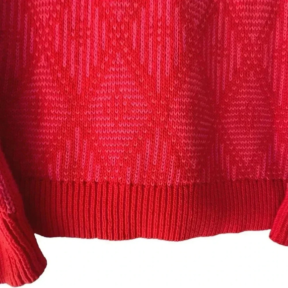 JOE FRESH | NWOT | LONG SLEEVE CREW NECK COTTON SWEATER ORANGE PINK | MEDIUM - Picture 5 of 8